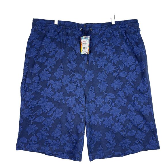Robert Graham Mens Nielsen Floral Jacquard Drawstring Shorts Blue Knit 2XLT NWT